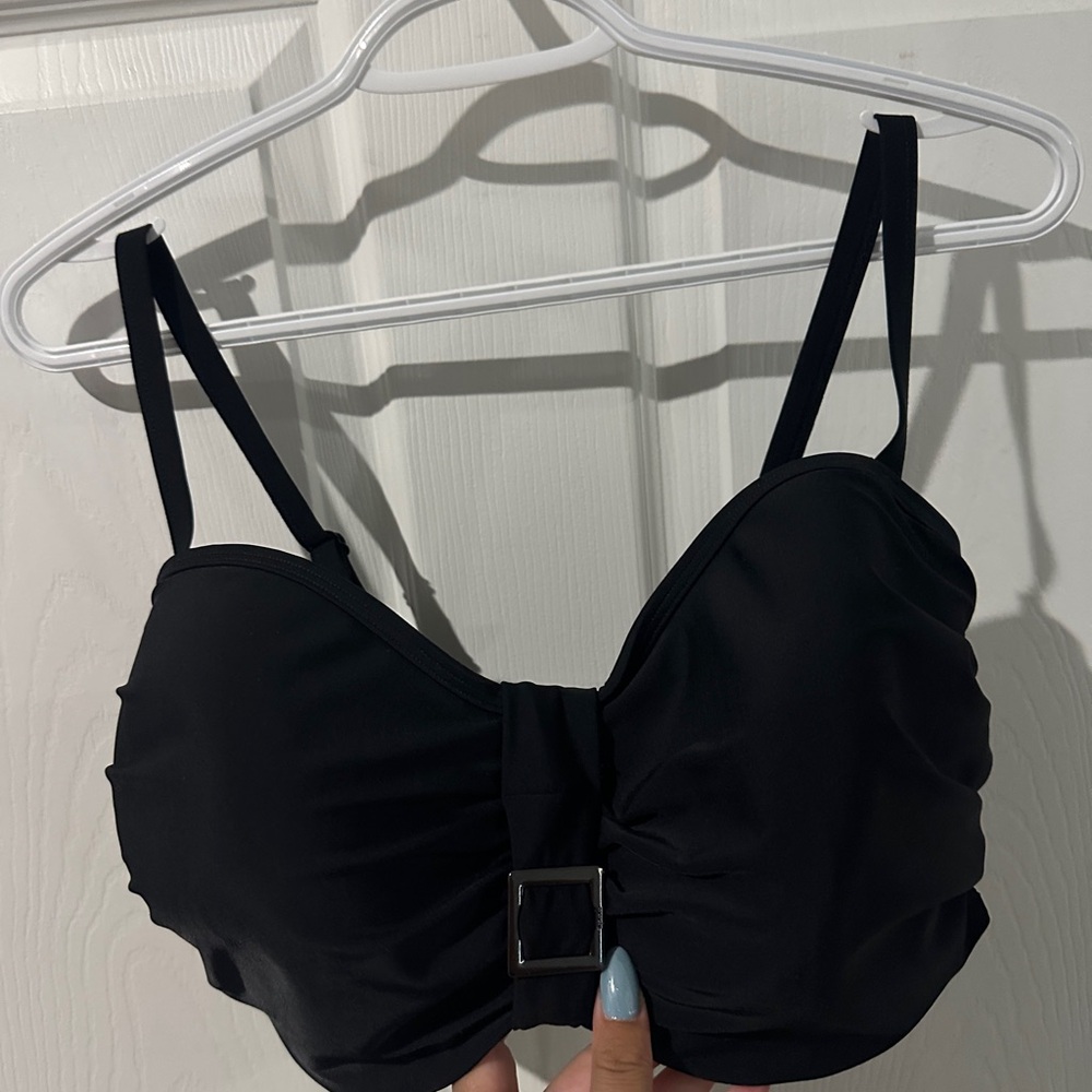 NWT Panache Black Bandeau Swim Top - 34GG